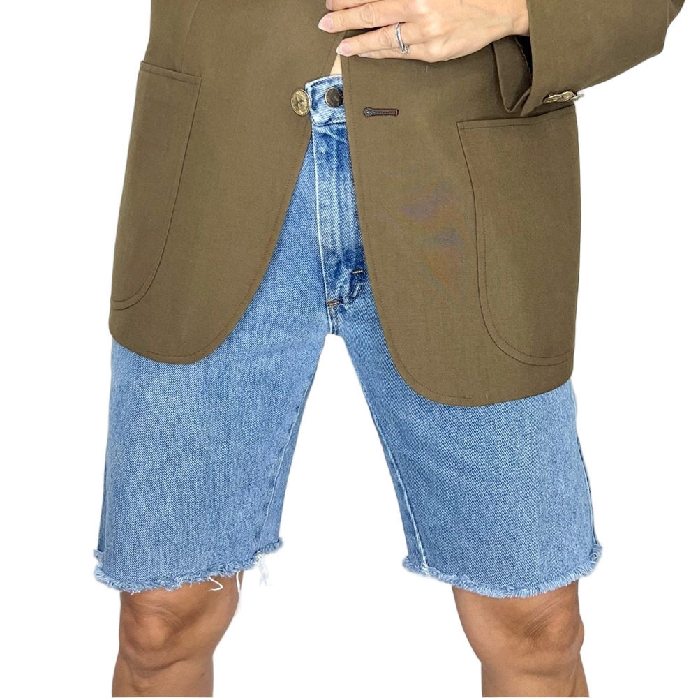 Upcycled 100% cotton denim cut off baggy long jean shorts jorts 30